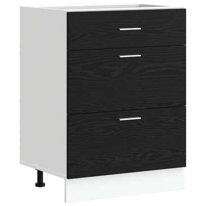 Base per Cucina Rovere Nero 60 x 46 x 81,5 cm Legno multistrato