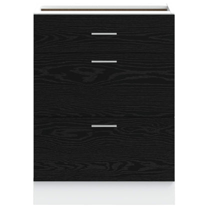 Base per Cucina Rovere Nero 60 x 46 x 81,5 cm Legno multistrato