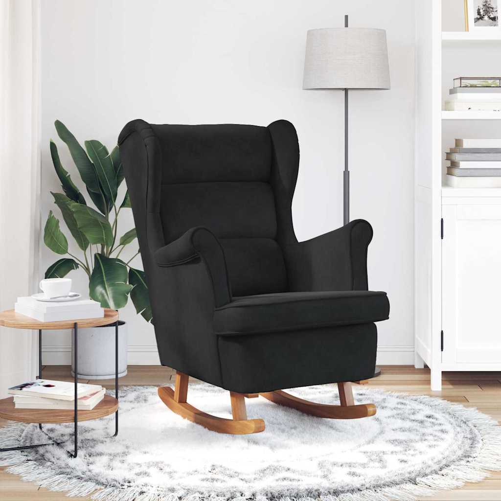 Sedia a dondolo Nero 92 x 71 x 100 cm Legno compensato