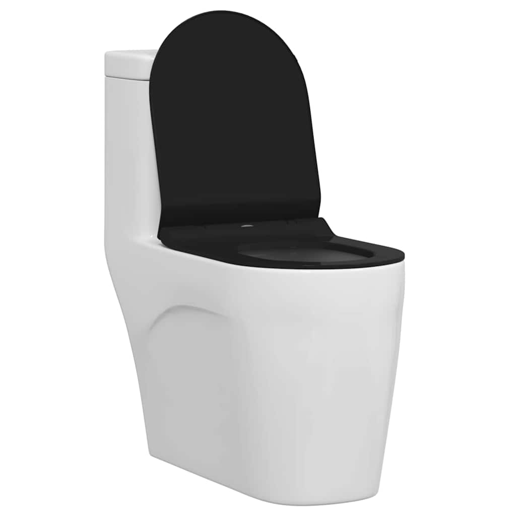 Sedile del WC Regolabile Nero 50 x 36,5 x 5 cm Polipropilene