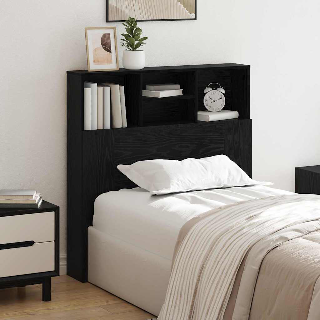 Testata del letto con testiera Rovere Nero 100 x 19 x 103,5 cm