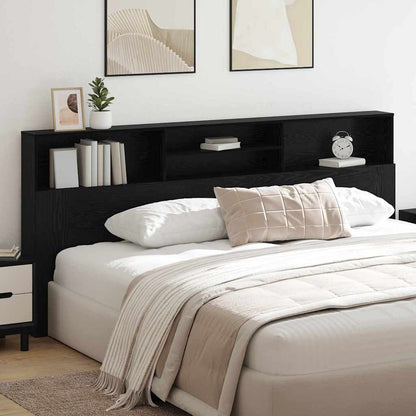 Testata del letto con testiera Rovere Nero 220 x 19 x 101,5 cm