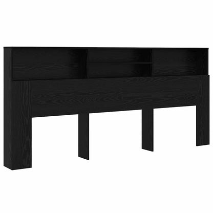 Testata del letto con testiera Rovere Nero 220 x 19 x 101,5 cm