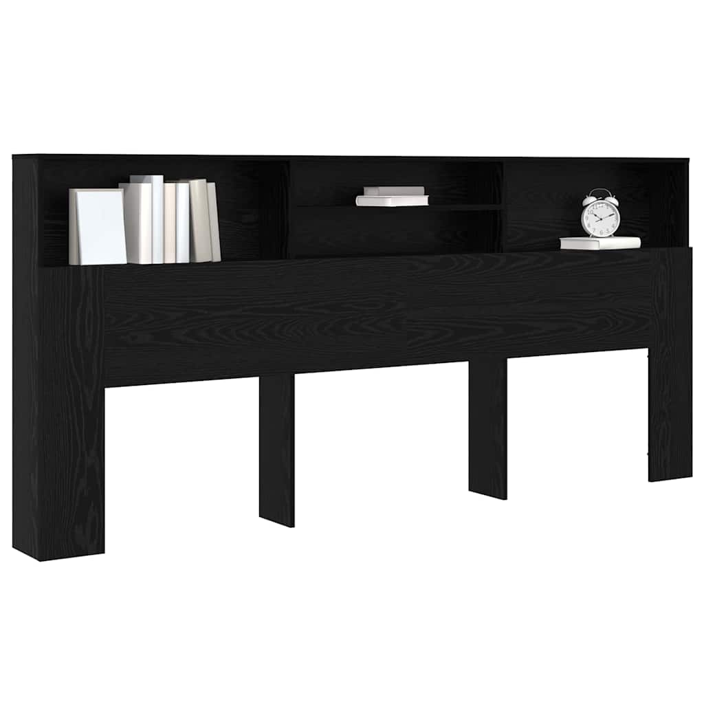 Testata del letto con testiera Rovere Nero 220 x 19 x 101,5 cm