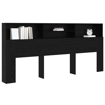Testata del letto con testiera Rovere Nero 220 x 19 x 101,5 cm