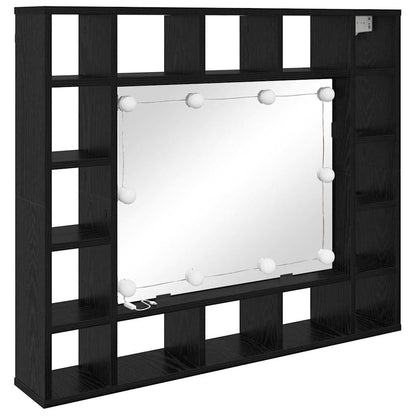 Mobiletto per specchio Rovere Nero 91 x 15 x 76,5 cm