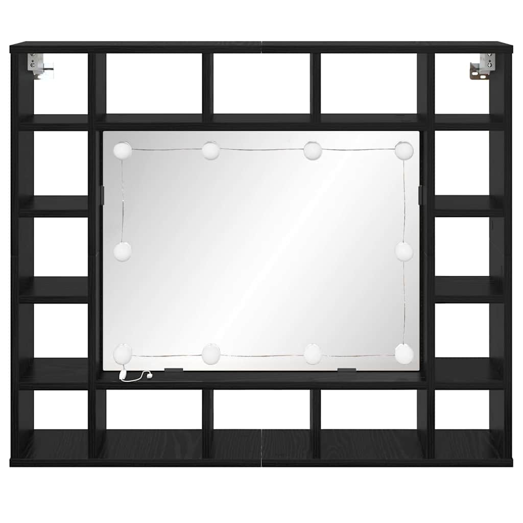 Mobiletto per specchio Rovere Nero 91 x 15 x 76,5 cm