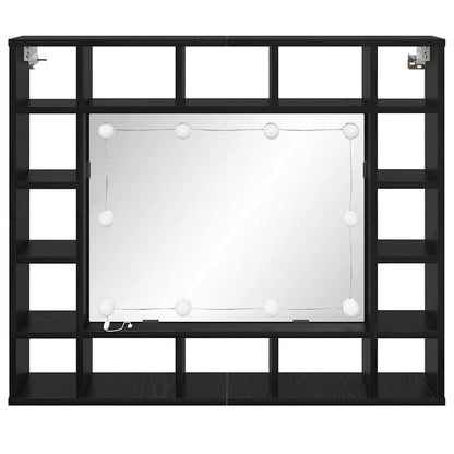 Mobiletto per specchio Rovere Nero 91 x 15 x 76,5 cm