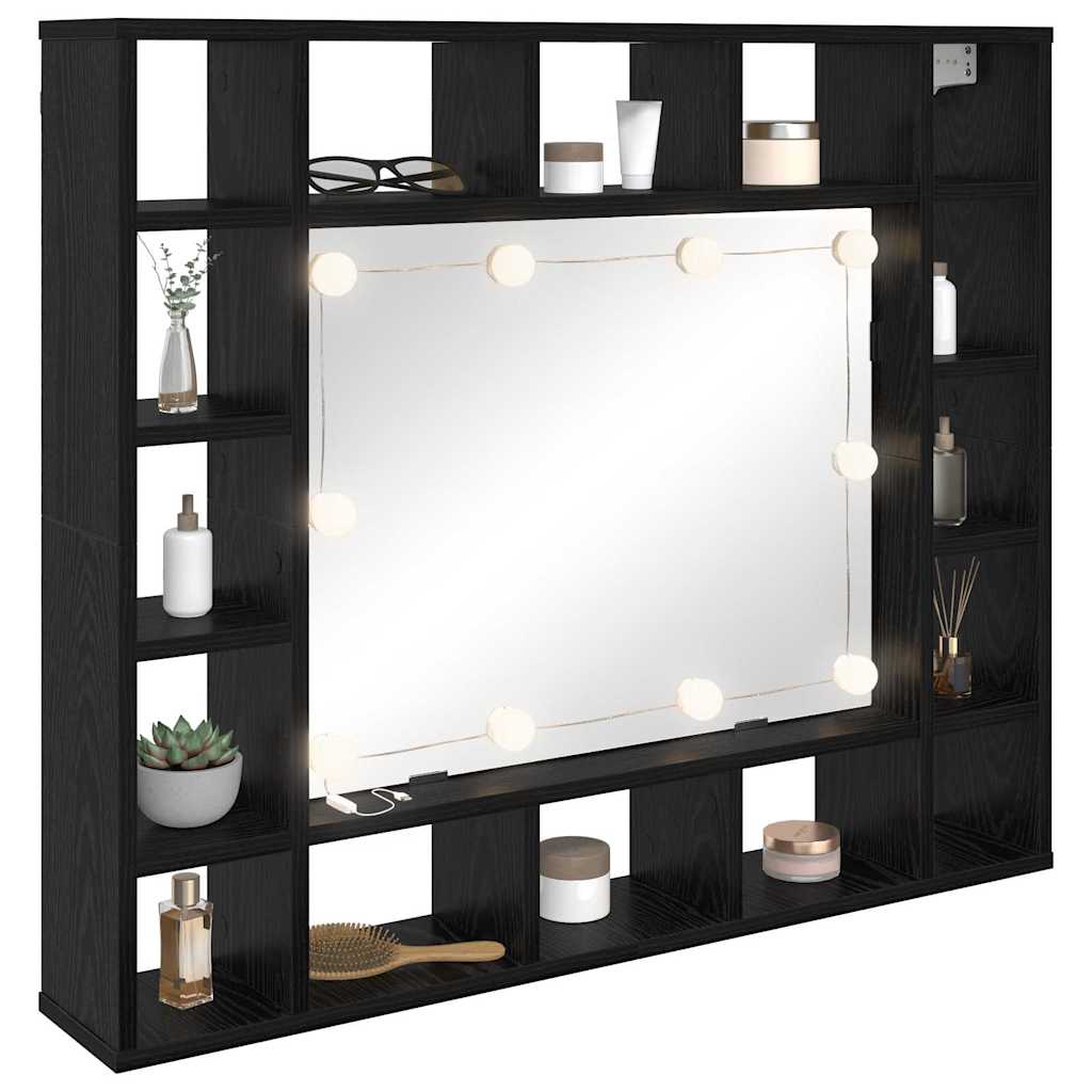 Mobiletto per specchio Rovere Nero 91 x 15 x 76,5 cm