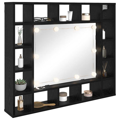 Mobiletto per specchio Rovere Nero 91 x 15 x 76,5 cm