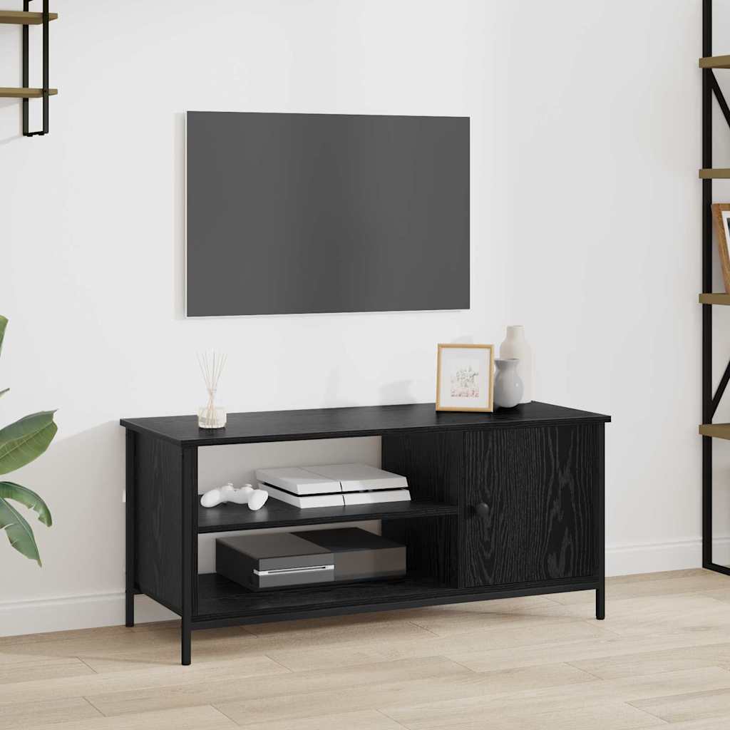 Mobile TV Rovere Nero 100 x 40 x 45 cm Legno multistrato