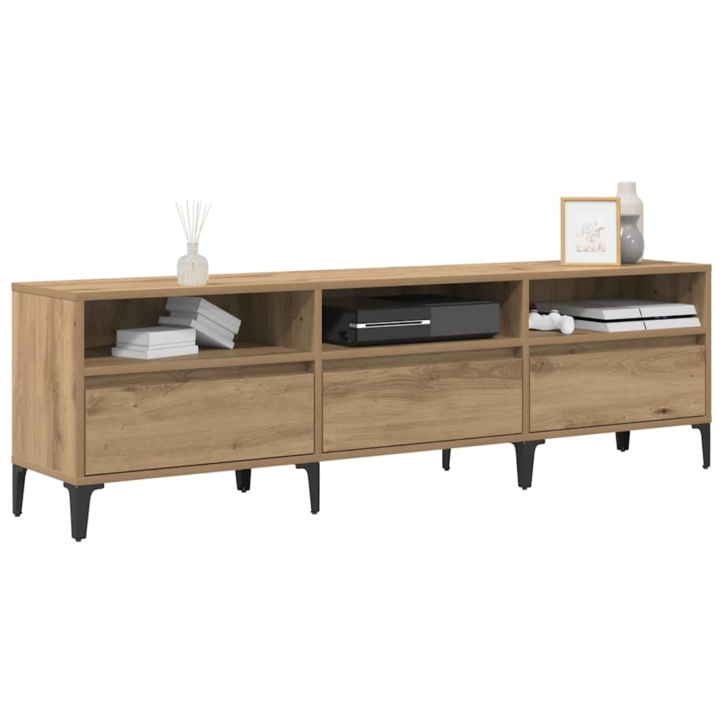 Mobile TV con cassetto Rovere artigianale 150 x 30 x 45 cm