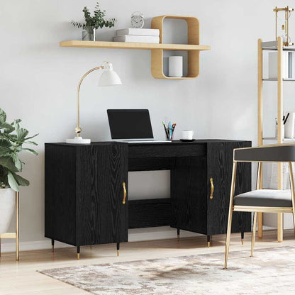 Scrivania Rovere nero 140 x 50 x 75 cm Legno multistrato