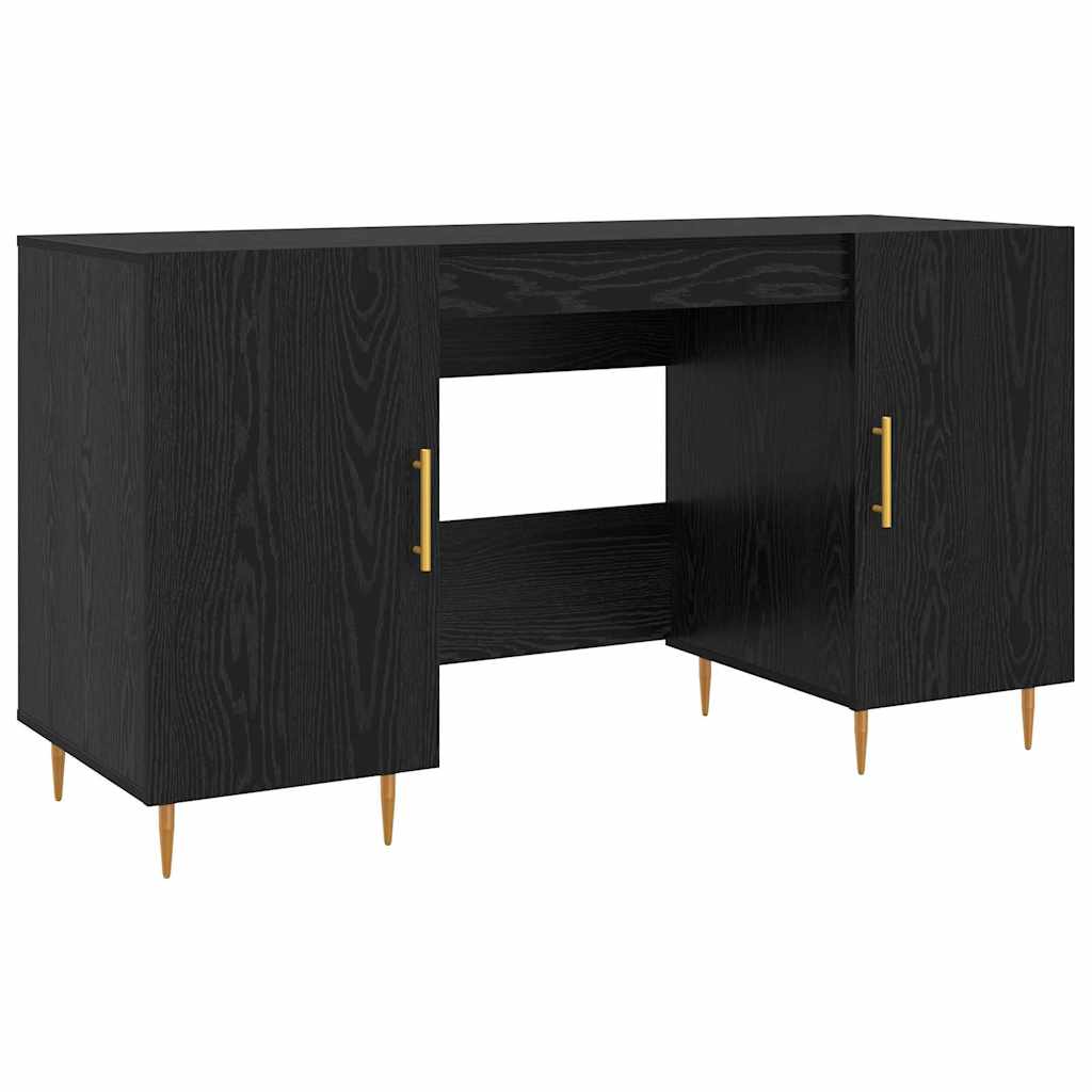 Scrivania Rovere nero 140 x 50 x 75 cm Legno multistrato