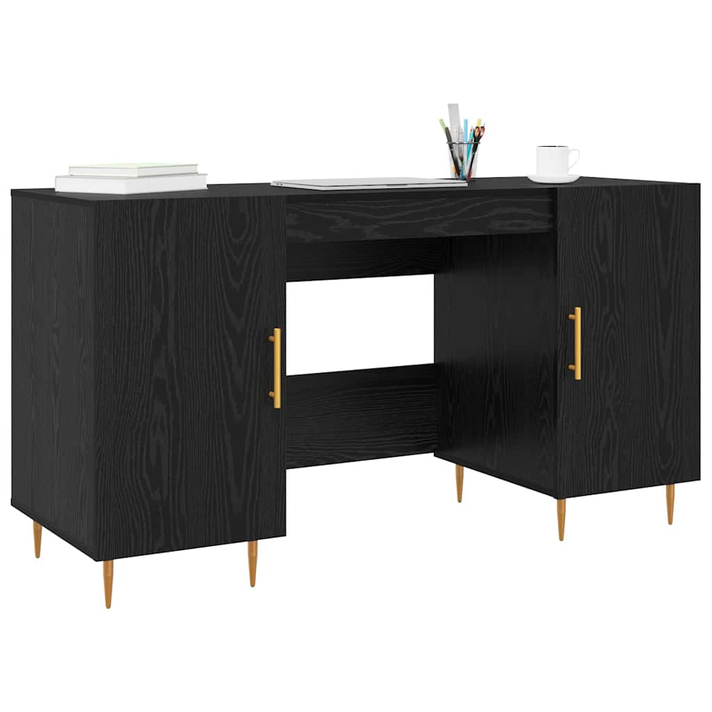 Scrivania Rovere nero 140 x 50 x 75 cm Legno multistrato