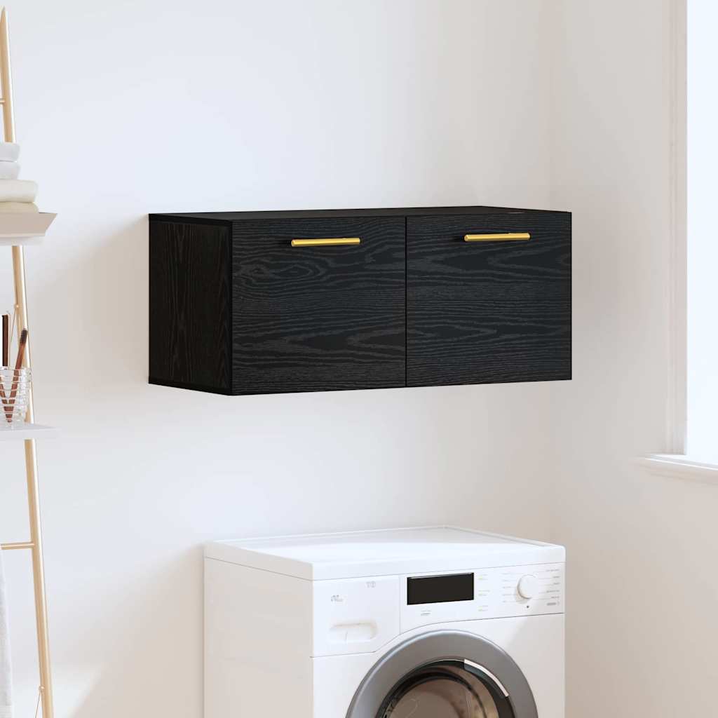 Armadietto a muro Rovere nero 80 x 36.5 x 35 cm
