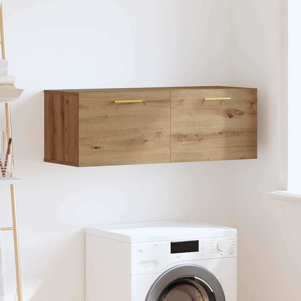 Armadietto a muro rovere artigianale 100 x 36.5 x 35 cm