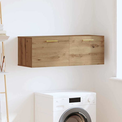 Armadietto a muro rovere artigianale 100 x 36.5 x 35 cm