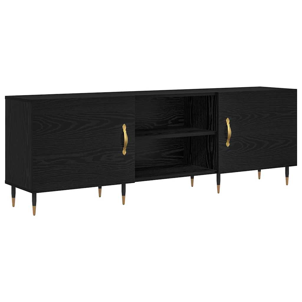 Mobile TV Rovere nero 150 x 30 x 50 cm Legno multistrato