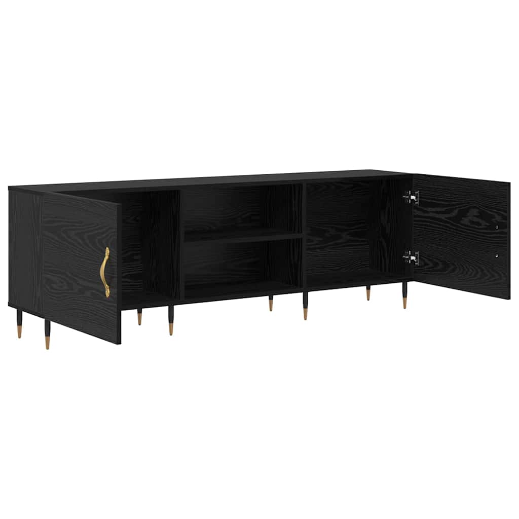 Mobile TV Rovere nero 150 x 30 x 50 cm Legno multistrato