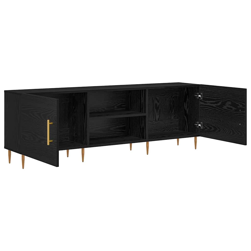 Mobile TV Rovere nero 150 x 30 x 50 cm Legno multistrato