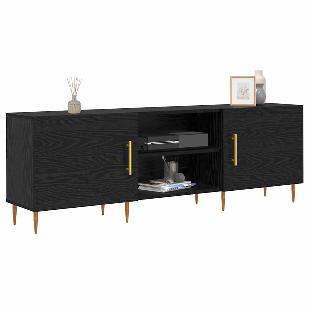 Mobile TV Rovere nero 150 x 30 x 50 cm Legno multistrato