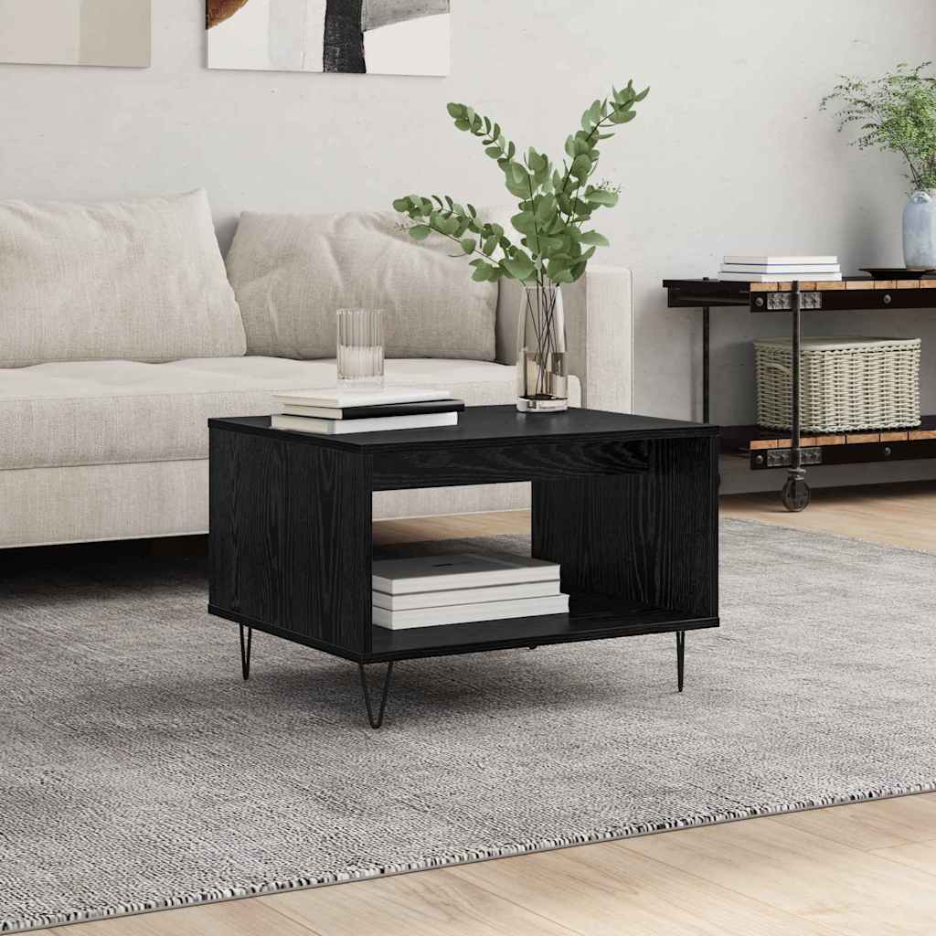 Tavolino da salotto Rovere nero 60 x 50 x 40 cm