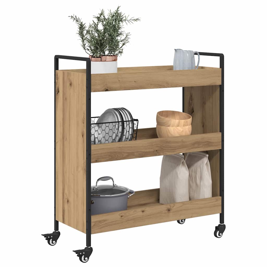 Carrello da Cucina Rovere artigianale 70 x 30 x 82 cm