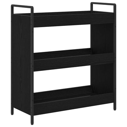 Carrello da Cucina Rovere Nero 70 x 30 x 82 cm