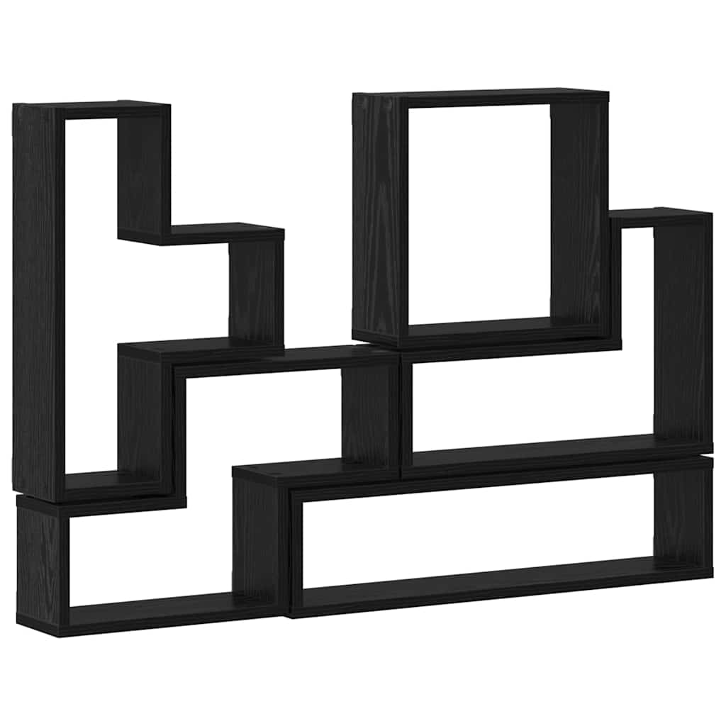 Cubo da Parete Rovere nero 96 x 12 x 64 cm Legno multistrato