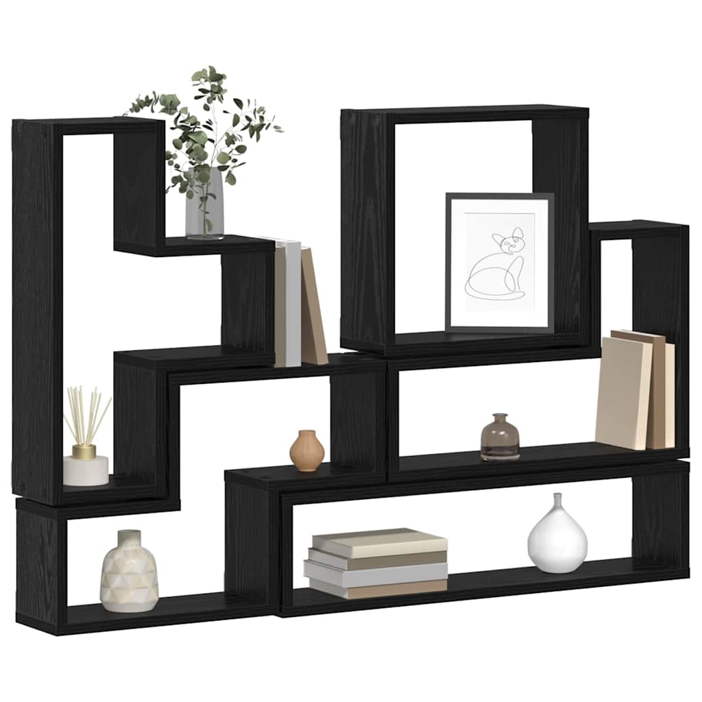 Cubo da Parete Rovere nero 96 x 12 x 64 cm Legno multistrato
