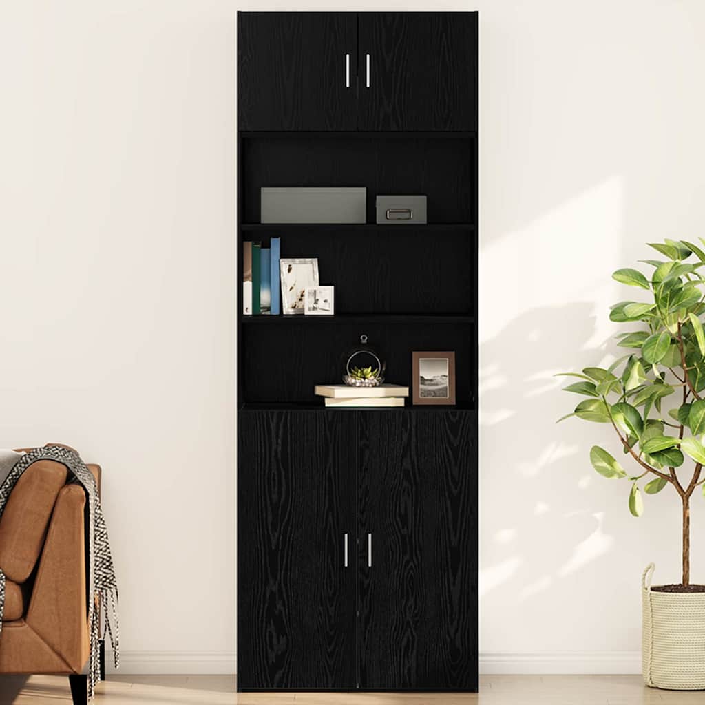 Armadietto a muro Rovere nero 80 x 42.5 x 40 cm