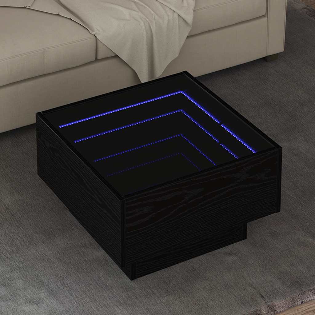 Tavolino da salotto Rovere nero 50 x 50 x 30 cm