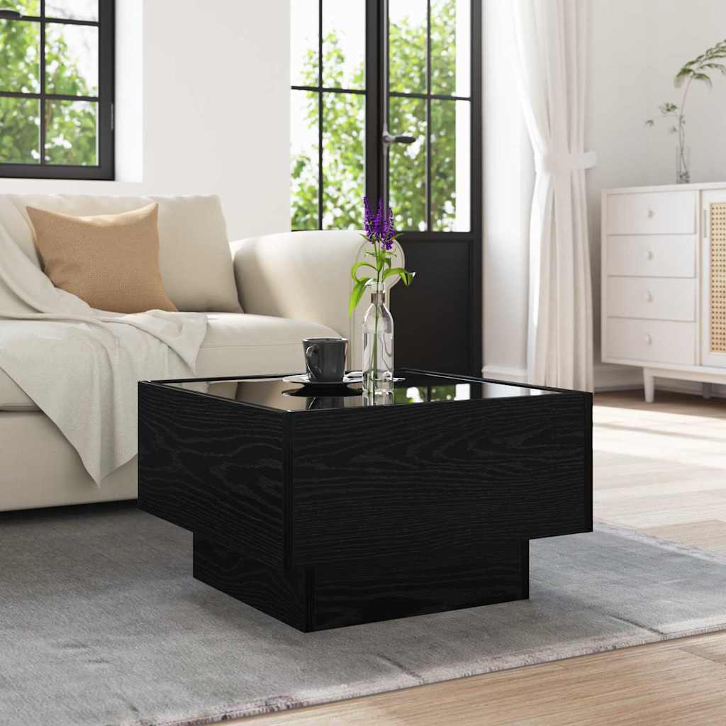 Tavolino da salotto Rovere nero 50 x 50 x 30 cm