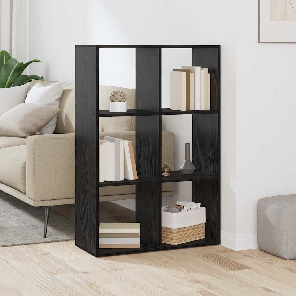 Armadio per Libri Rovere Nero 69,5 x 29 x 103,5 cm