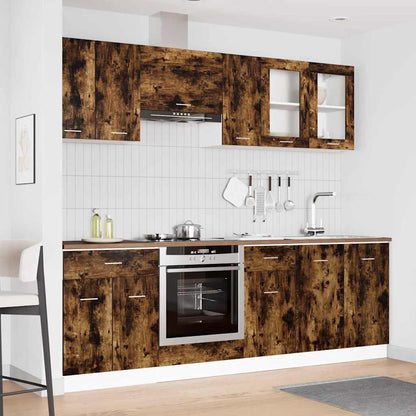 Set di mobili da cucina con cassetto Lyon 8 pcs Rovere fumo