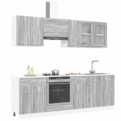 Set di mobili da cucina con cassetto Lyon 8 pcs Grigio Sonoma