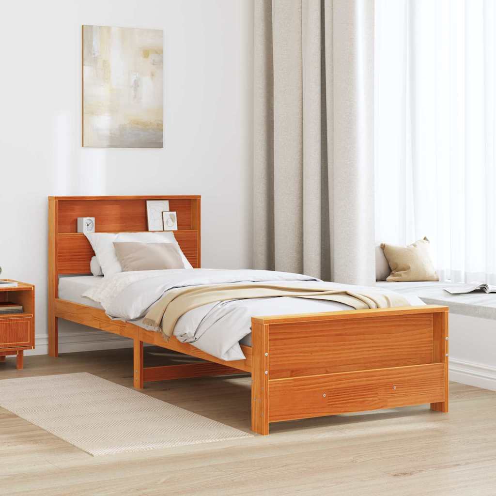Struttura del letto con testiera Marrone cerato 90 x 200 cm