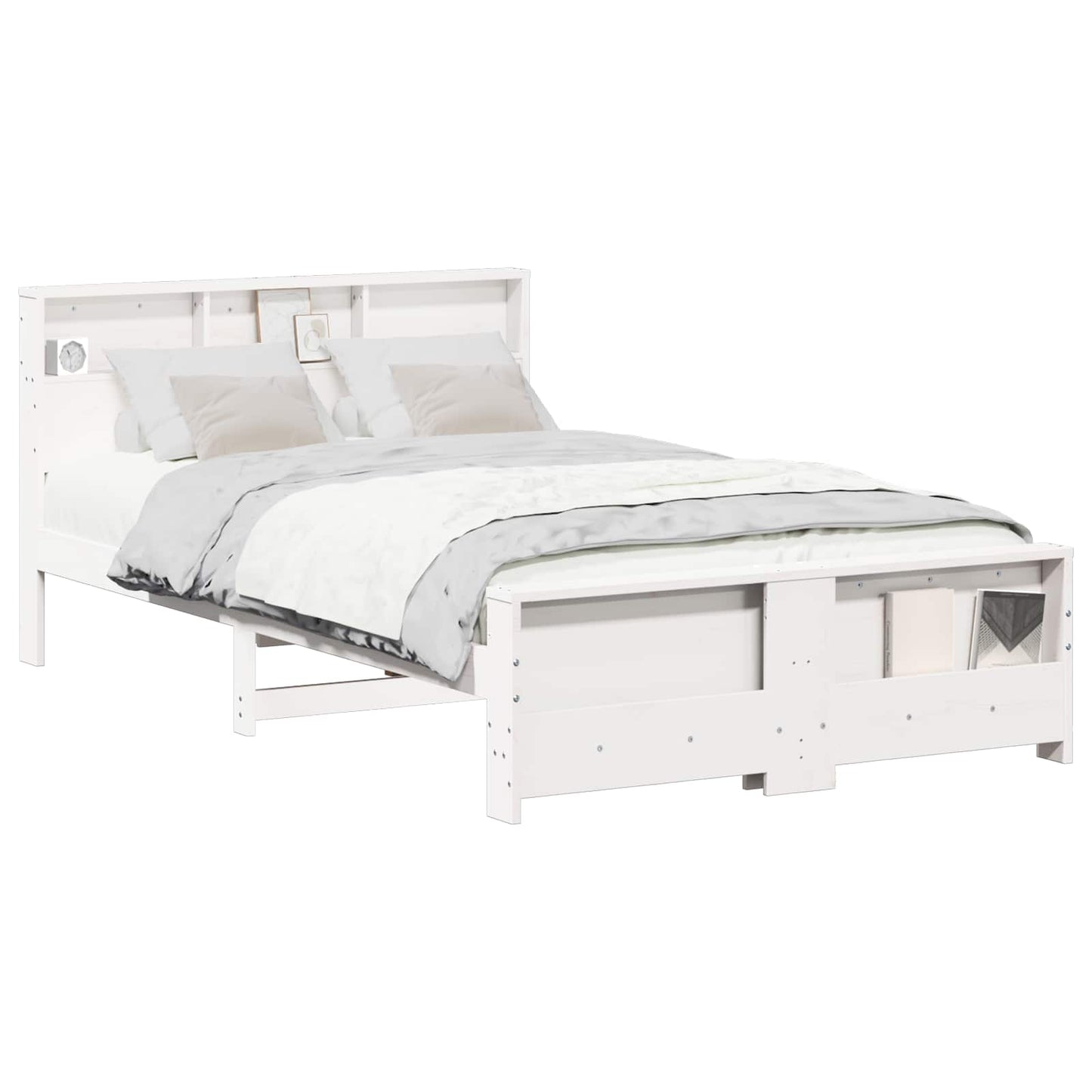 Struttura del letto Bianco 140 x 190 cm Legno multistrato