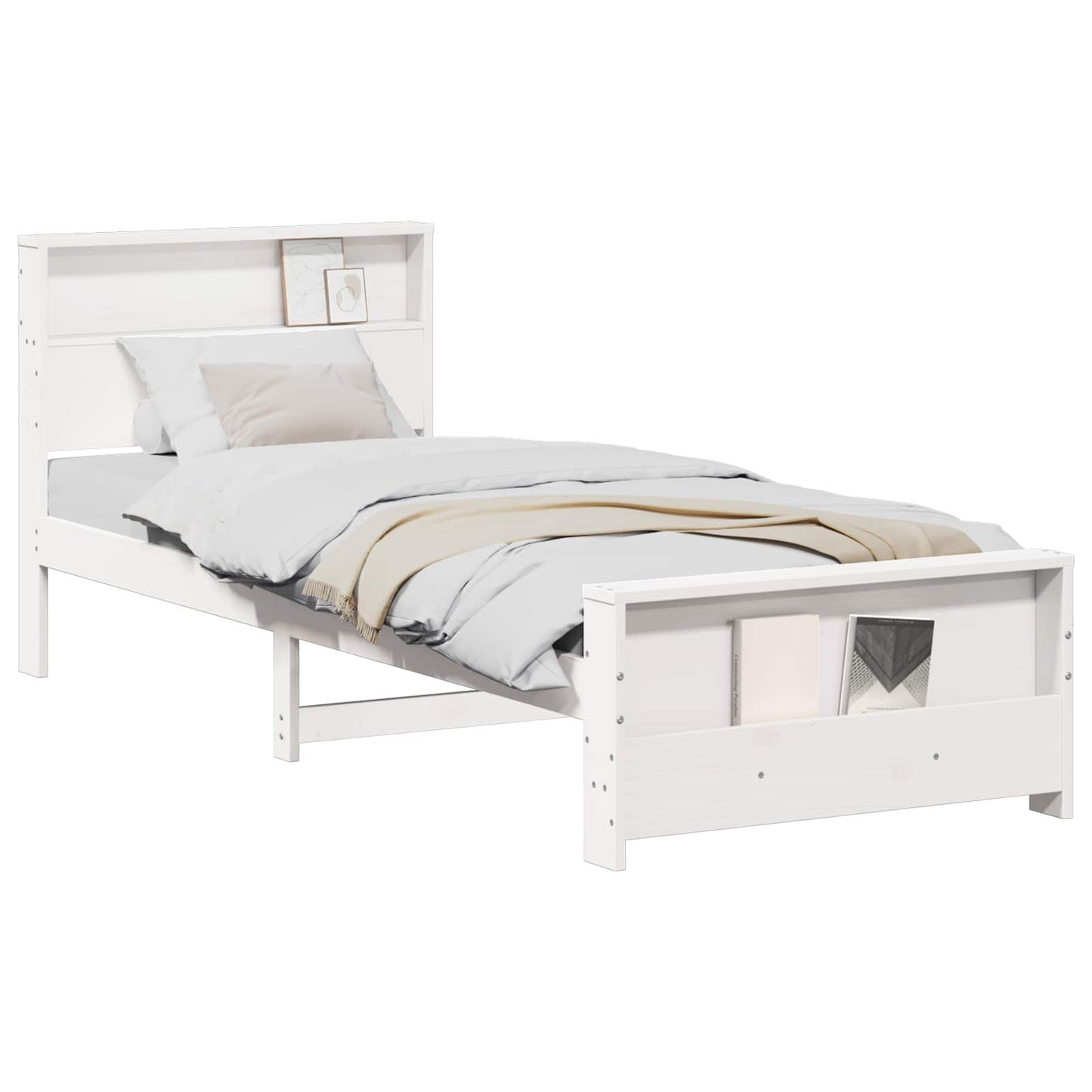 Struttura del letto Bianco 90 x 190 cm Legno multistrato