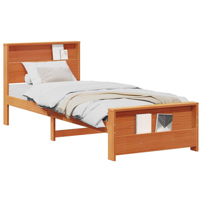 Struttura del letto con testiera Marrone cerato 75 x 190 cm