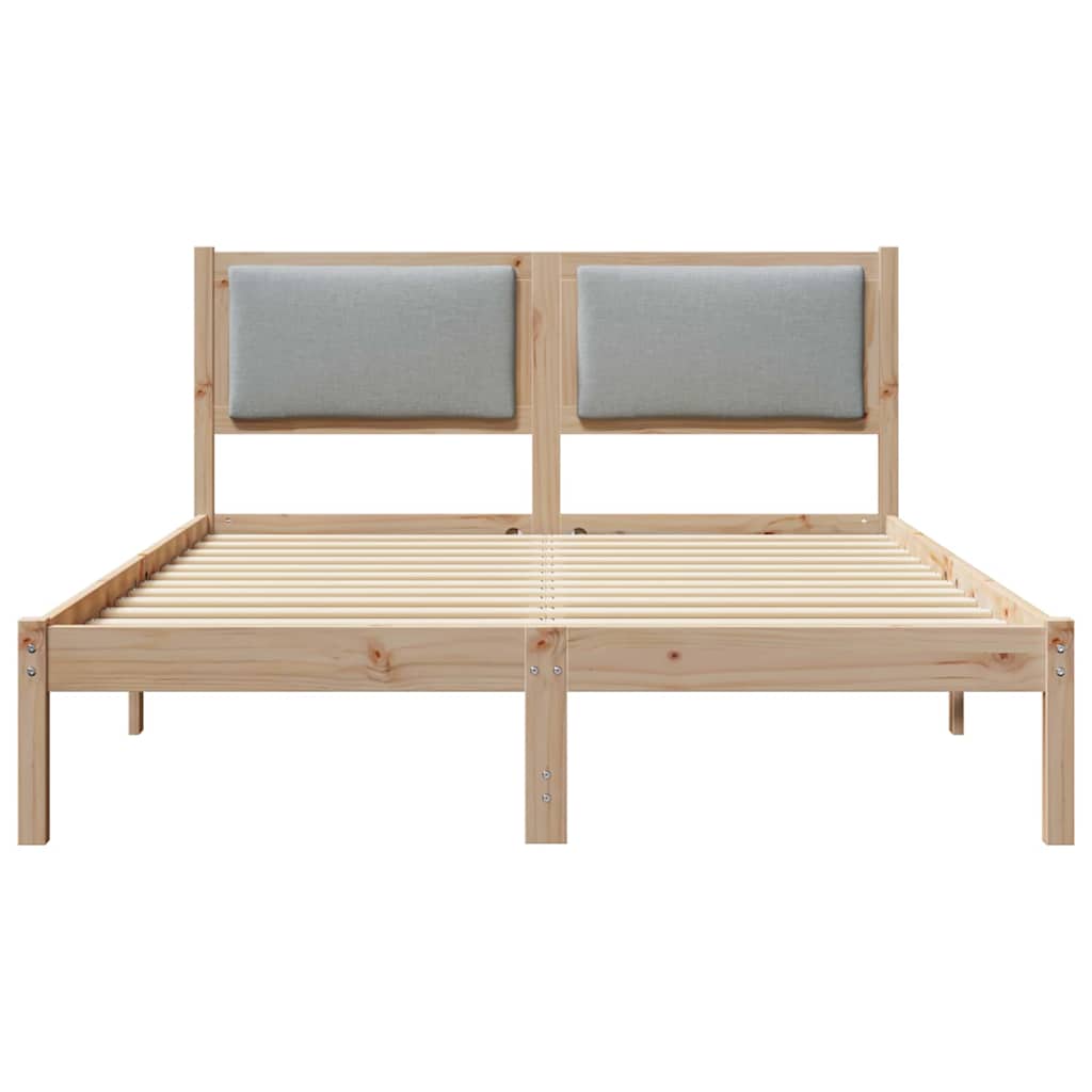 Struttura del letto Grigio chiaro 140 x 190 cm Pino massello