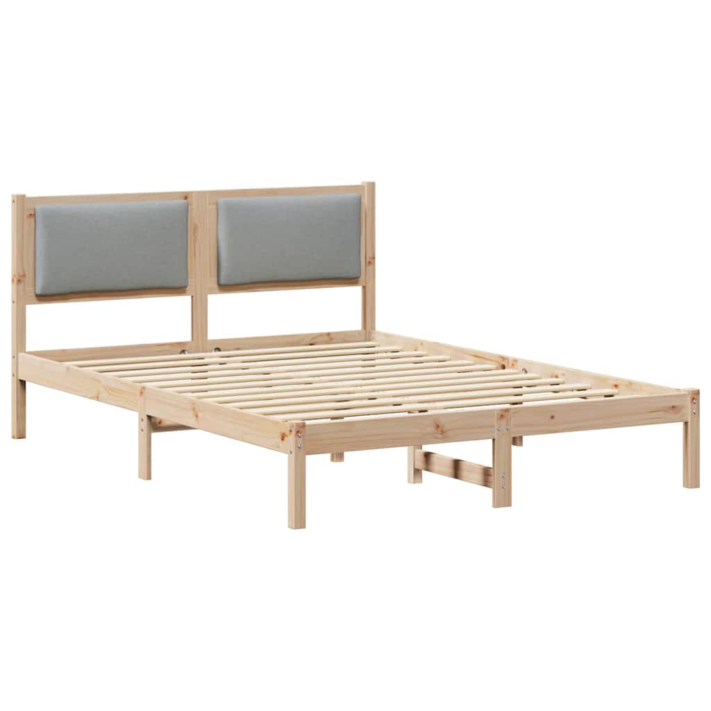 Struttura del letto Grigio chiaro 135 x 190 cm Pino massello