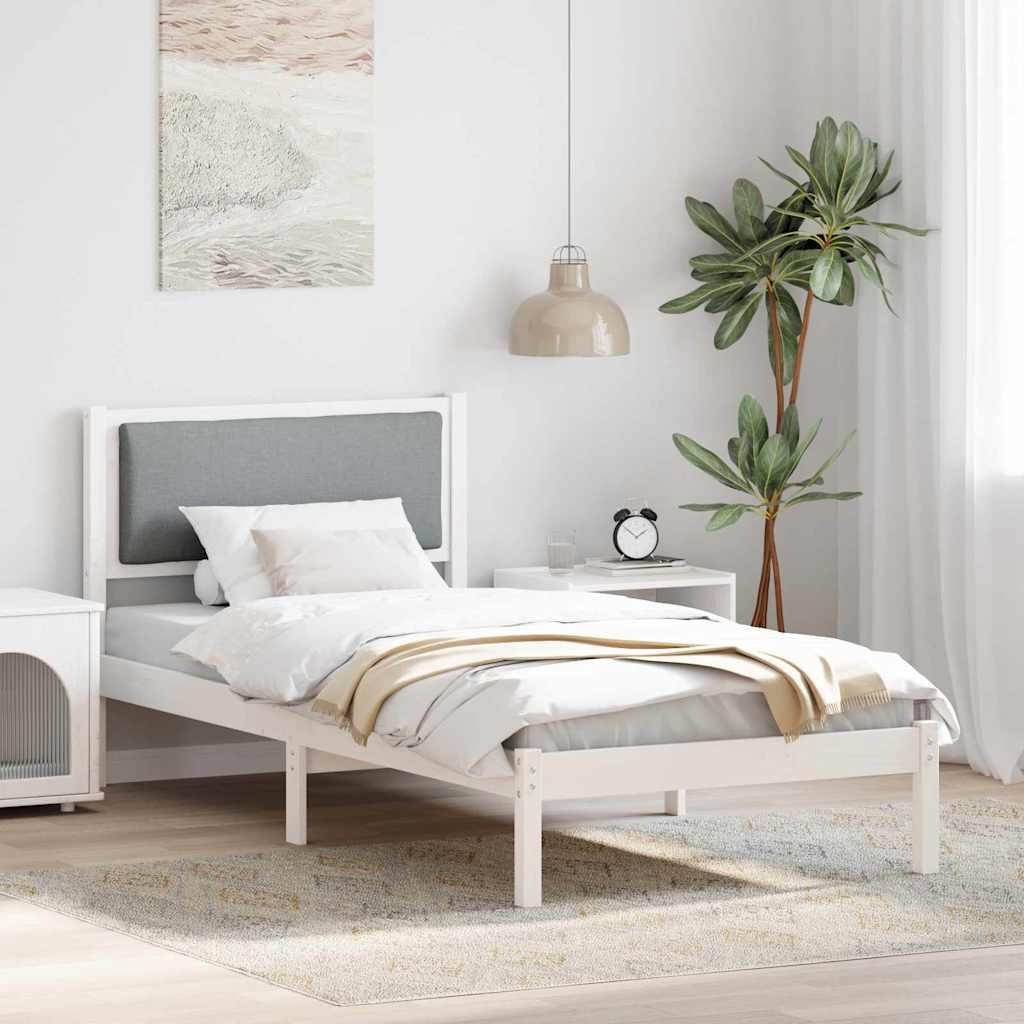 Struttura del letto Grigio chiaro 90 x 200 cm Pino massello