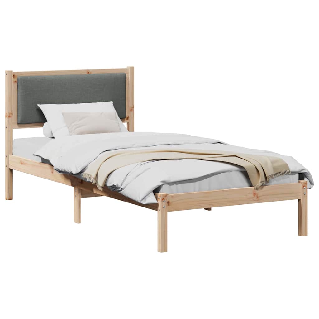 Struttura del letto Grigio scuro 90 x 190 cm Pino massello