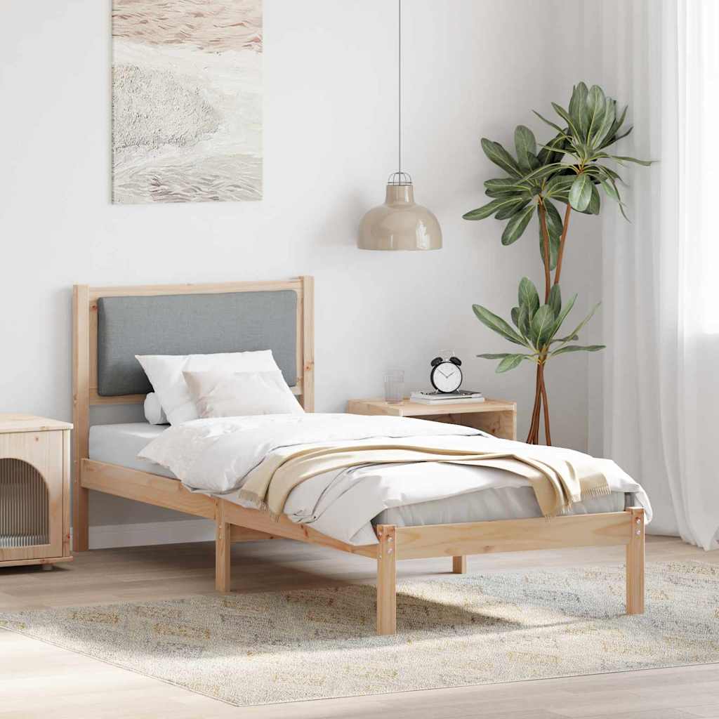 Struttura del letto Grigio chiaro 80 x 190 cm Pino massello