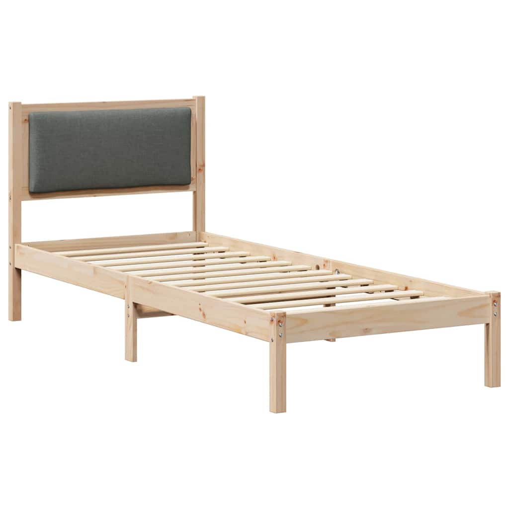 Struttura del letto Grigio scuro 80 x 190 cm Pino massello