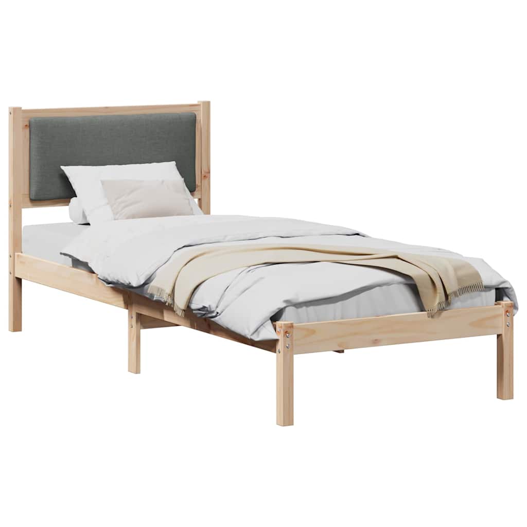 Struttura del letto Grigio scuro 80 x 190 cm Pino massello