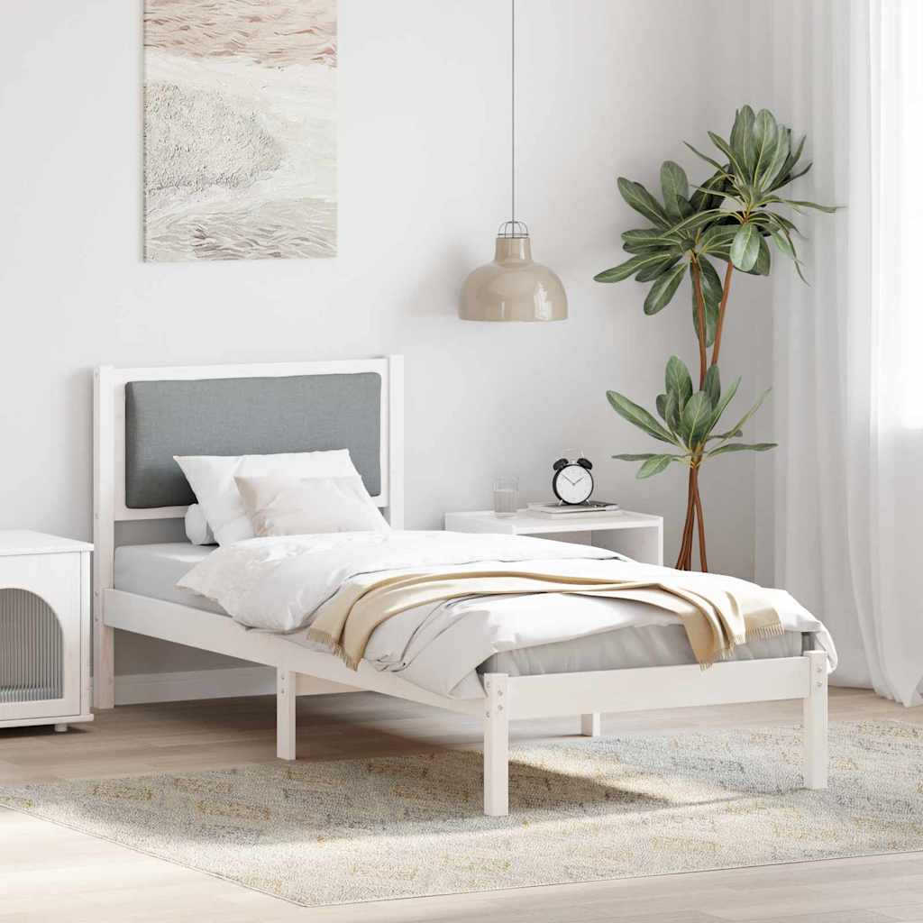 Struttura del letto Grigio chiaro 80 x 190 cm Pino massello