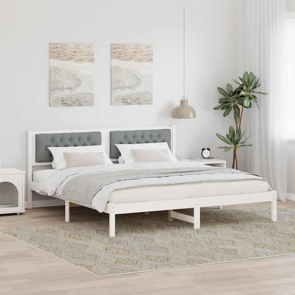 Struttura del letto Grigio chiaro 160 x 200 cm Pino massello